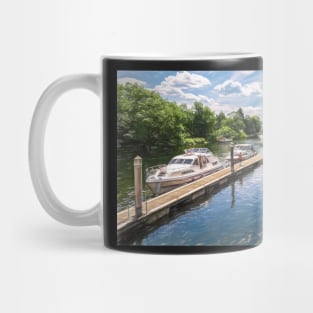 Moored Boats at Ray Mill Island Mug